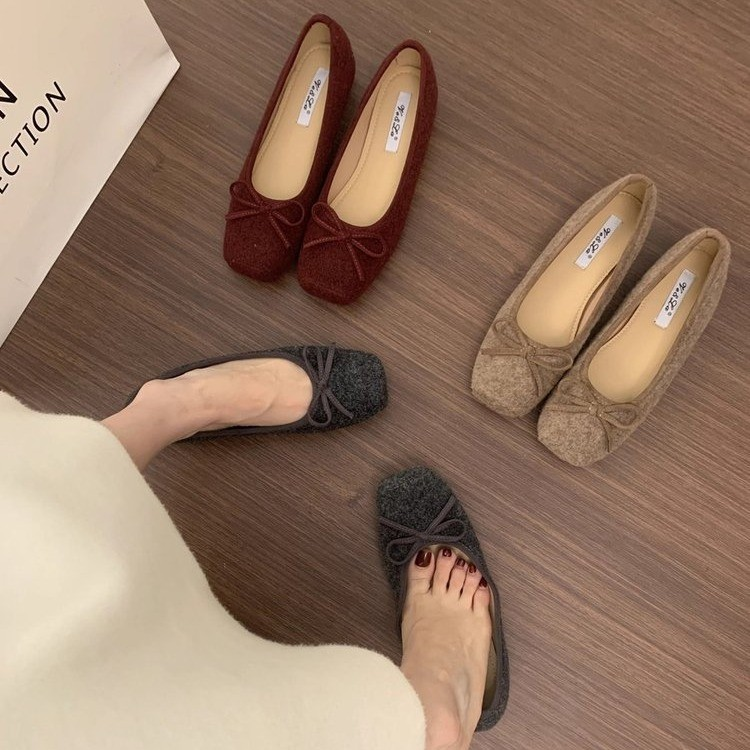 Modern Chic All-Season Suede/Oxford/Scrub Women's Flat Shoes | Color: Grey | Image 1