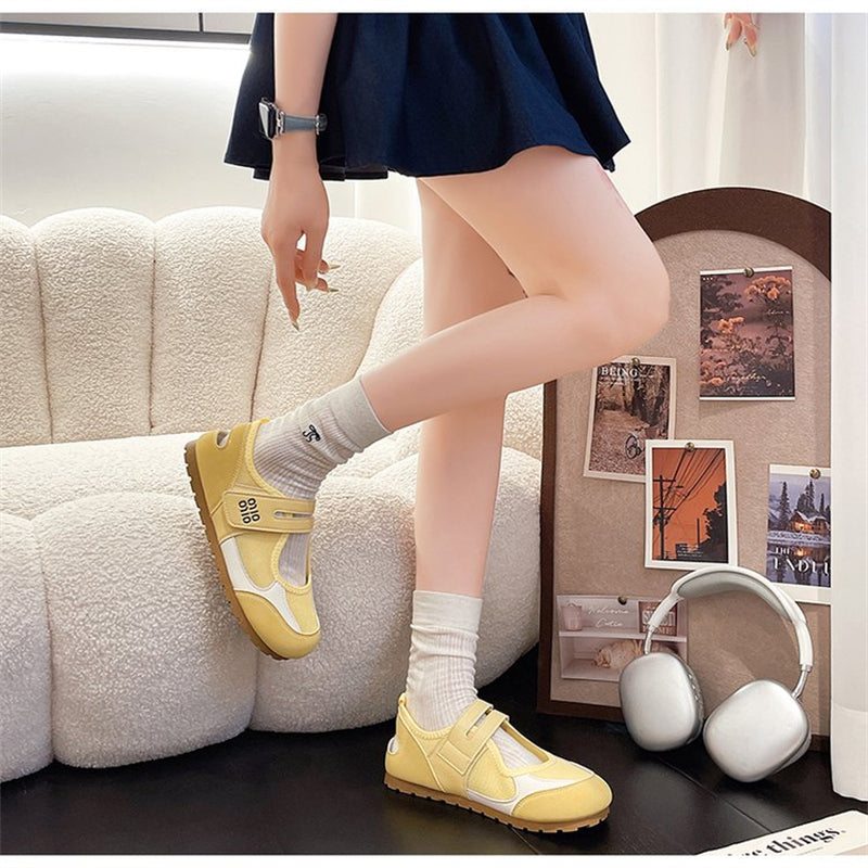 Modern Chic All-Season PU/Artificial Leather/Microfiber Leather, Net Women's Casual Shoes | Color: Yellow | Image 2