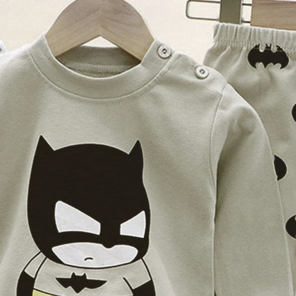 Minimalist Autumn 2 Pcs 2-9years Boys Pajama Sets | Color: Grey | Image 3