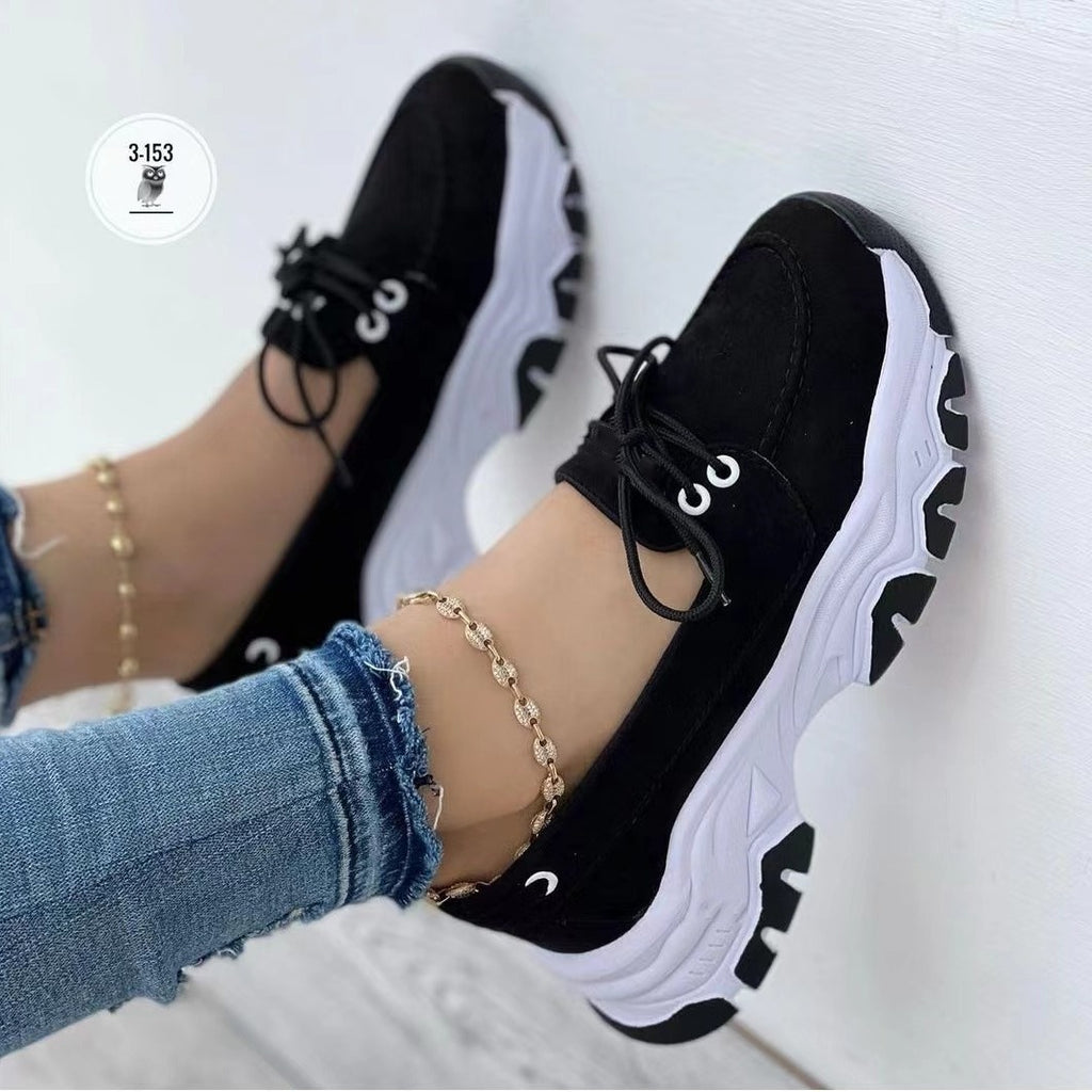 Modern Chic All-Season PU/Artificial Leather/Microfiber Leather Women's Casual Shoes | Color: Black | Image 2