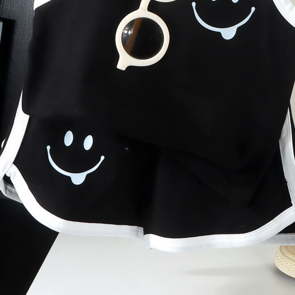 Modern Chic All-Season Casual Sporty Summer 2-Piece Boys' Pants Suit, Ages 2-7 | Color: Black | Image 3