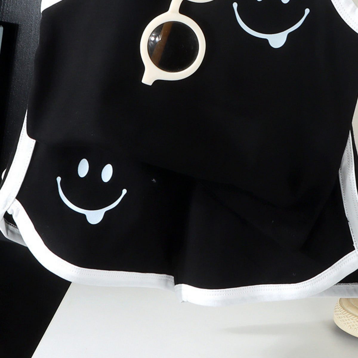 Modern Chic All-Season Casual Sporty Summer 2-Piece Boys' Pants Suit, Ages 2-7 | Color: Black | Image 3