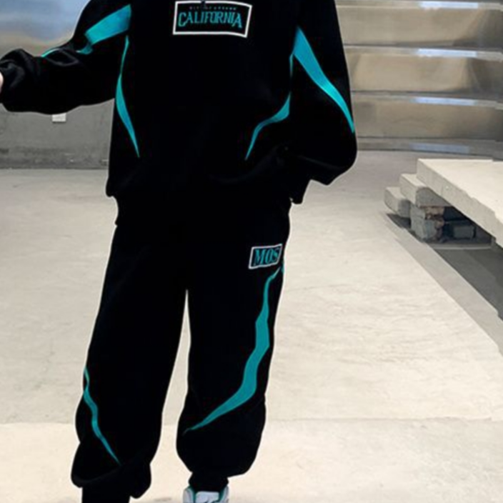 Casual Sporty Autumn 2-Piece Boys' Pants Suit, Ages 4-13 | Color: Black | Image 2