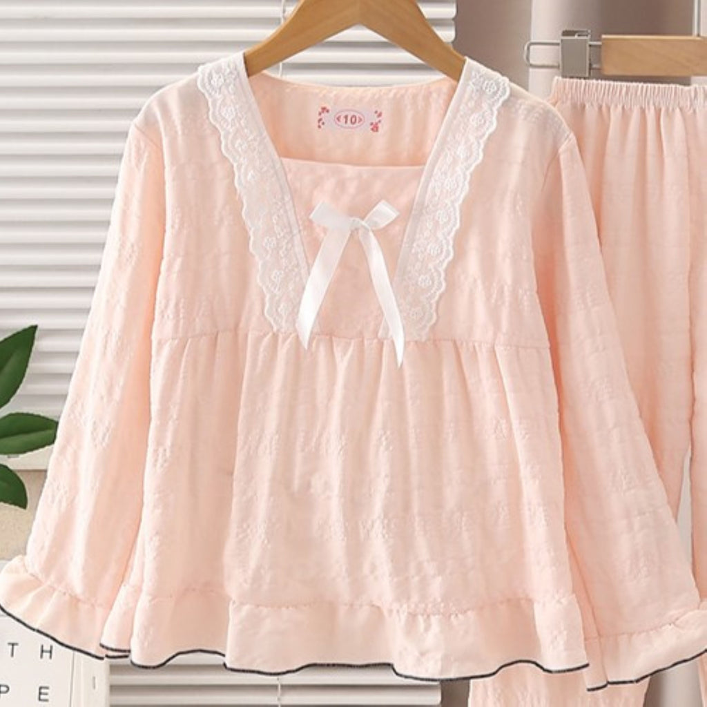 Sweet & Cute Autumn 2-Piece Girls' Pajama Set, Ages 3-13 | Color: Style 1 | Image 3