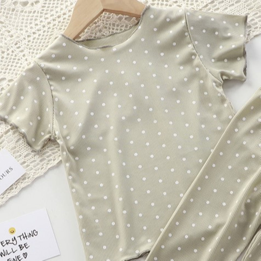 Modern Chic All-Season Minimalist Summer 2-Piece Girls' Pajama Set, Ages 2-9 | Color: Style 2 | Image 3