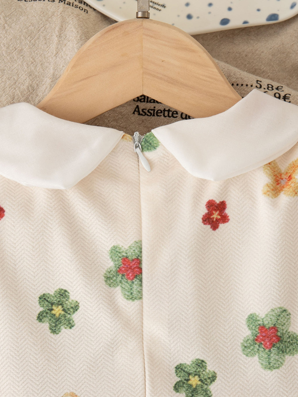 Sweet & Cute Spring Baby Girls' Dress, Ages 3-24 Months | Color: Beige | Image 3
