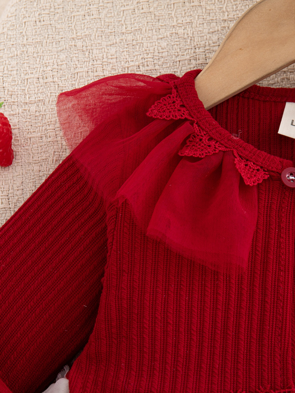 Sweet & Cute Autumn Baby Girls' Dress, Ages 1-24 Months | Color: Red | Image 3
