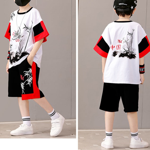 Minimalist Summer 2-Piece Boys' Pants Suit, Ages 4-13 | Color: White | Image 3