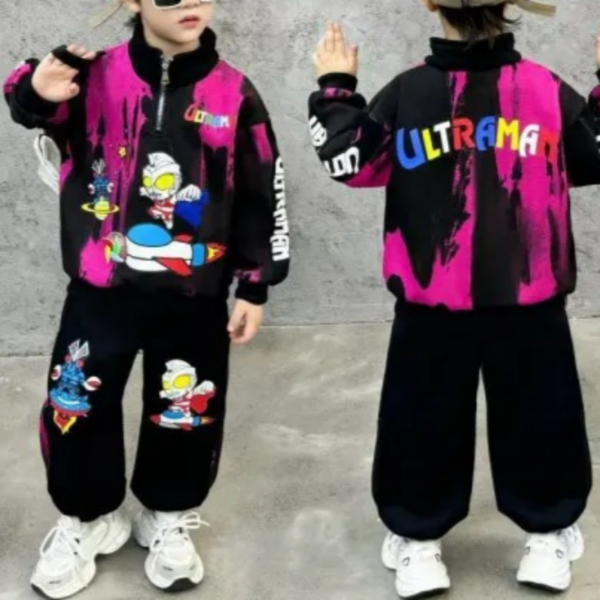 Modern Chic All-Season Trendy Autumn 2-Piece Boys' Pants Suit, Ages 2-9 | Color: Rose | Image 1