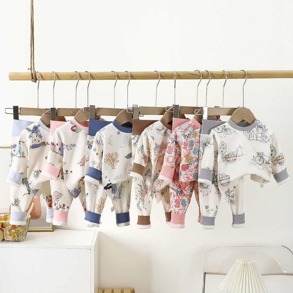 Minimalist Autumn 2-Piece Unisex Baby Pajama Set, Ages 6-24 Months | Color: Style 1 | Image 2
