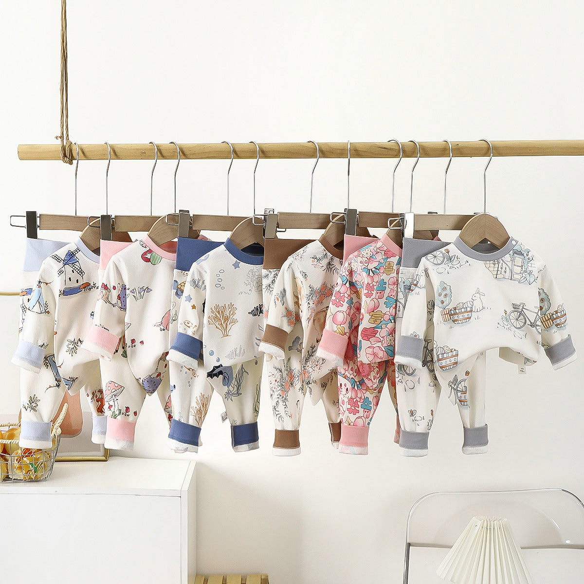 Minimalist Autumn 2-Piece Unisex Baby Pajama Set, Ages 6-24 Months | Color: Style 1 | Image 2