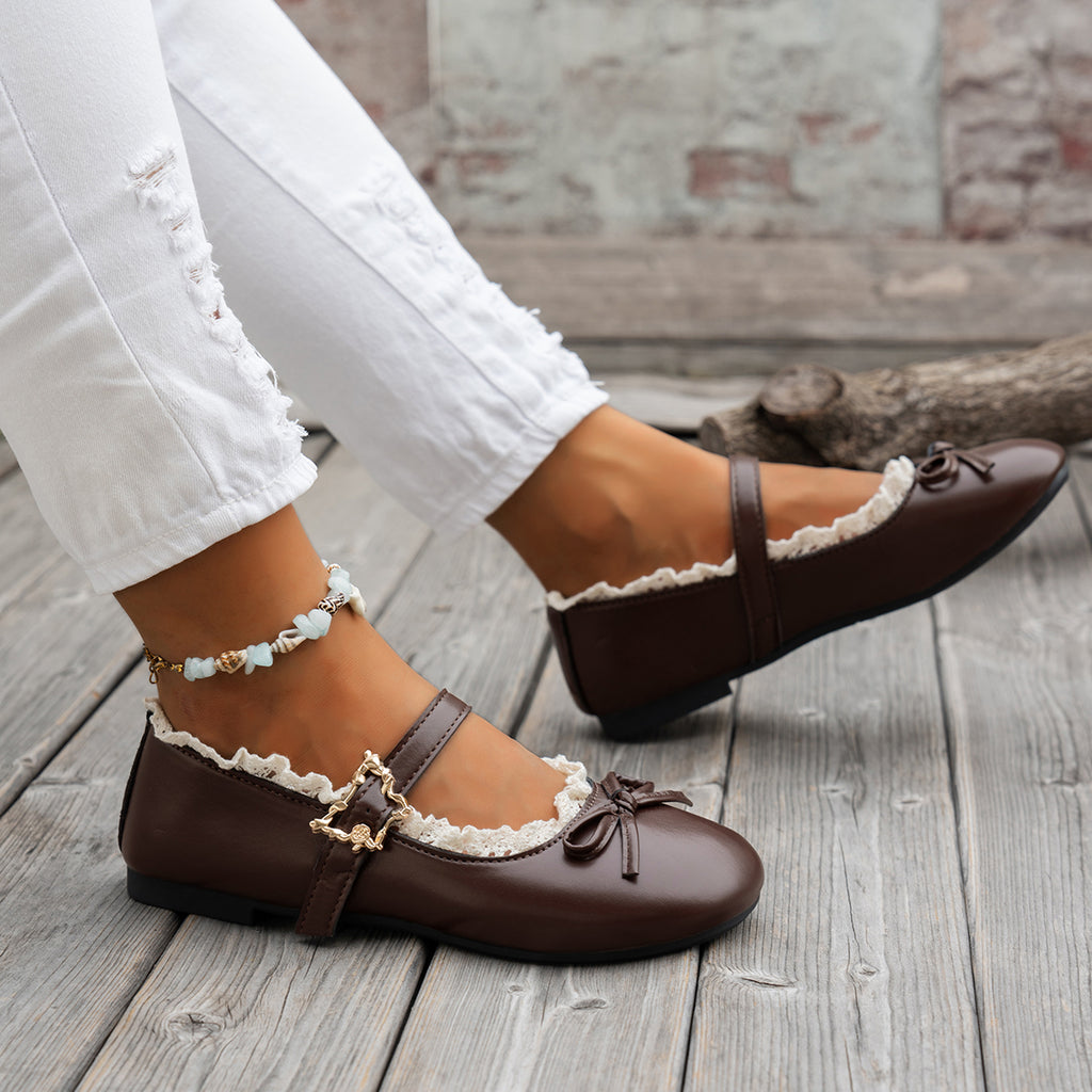 Modern Chic All-Season PU/Artificial Leather/Microfiber Leather Women's Flat Shoes | Color: Brown | Image 2
