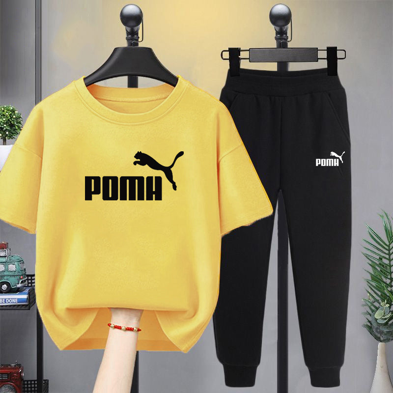 Modern Chic All-Season Minimalist Summer 2-Piece Girls' Pants Suit, Ages 4-14 | Color: Yellow | Image 1