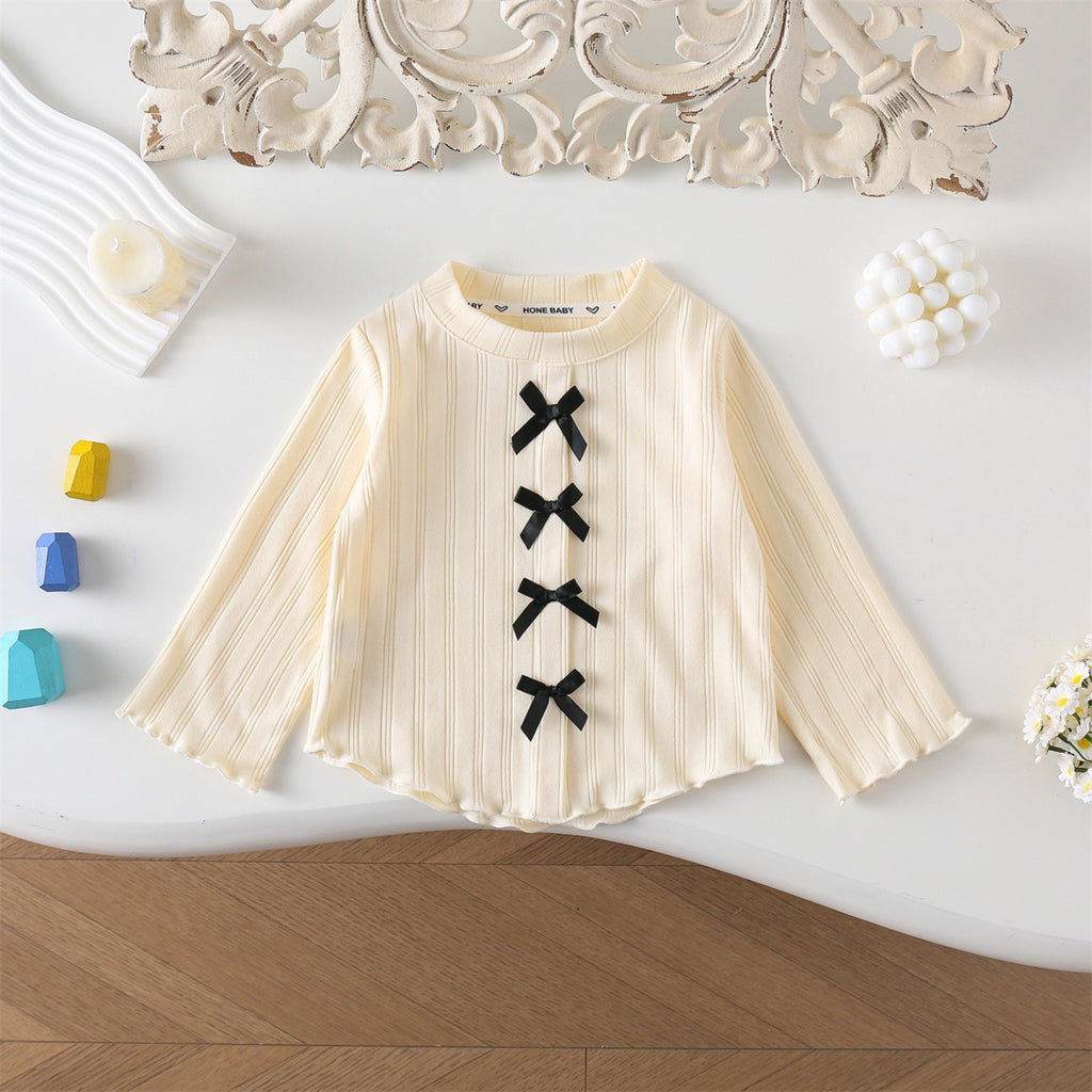 Minimalist Autumn Girls' T-Shirt, Ages 2-9 | Color: Beige | Image 1