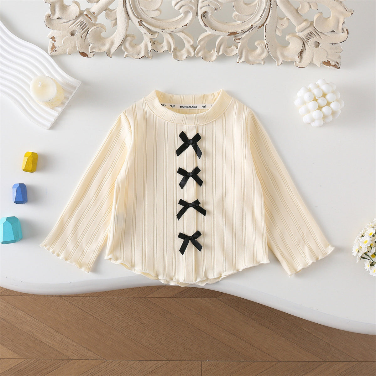 Minimalist Autumn Girls' T-Shirt, Ages 2-9 | Color: Beige | Image 1