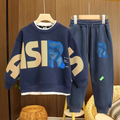 Minimalist Autumn 2-Piece Boys' Pants Suit, Ages 4-14 | Color: Navy | Image 1