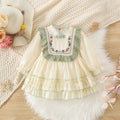 Elegant Spring Baby Girls' Dress, Ages 3-24 Months | Color: Beige | Image 1