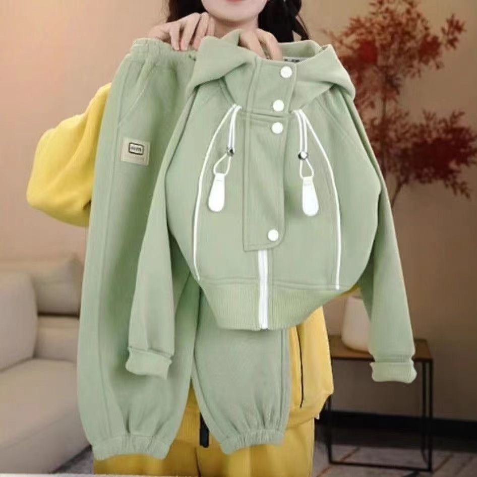 Modern Chic All-Season Minimalist Spring Boys' Pants Suit, Ages 4-14 | Color: Green | Image 1