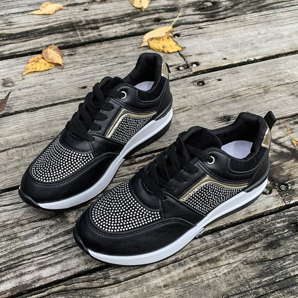 Modern Chic All-Season PU/Artificial Leather/Microfiber Leather Women's Casual Shoes | Color: Black | Image 1