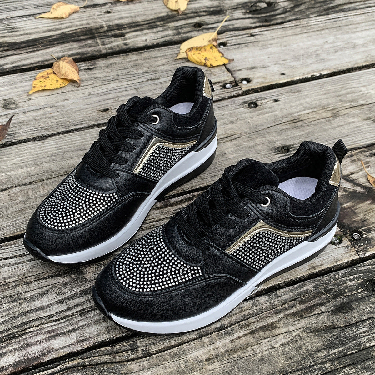 Modern Chic All-Season PU/Artificial Leather/Microfiber Leather Women's Casual Shoes | Color: Black | Image 1