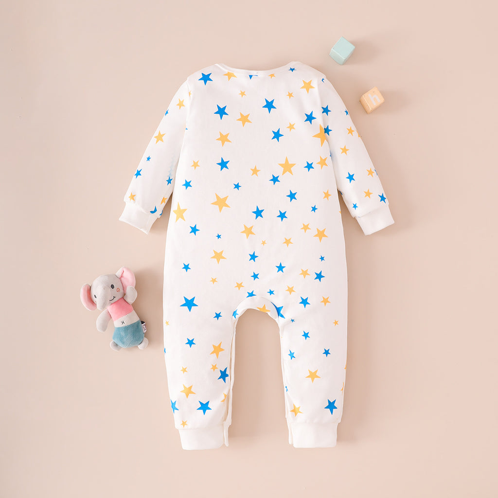 Minimalist Autumn Unisex Baby Jumpsuit, Ages 0-12 Months | Color: White | Image 3