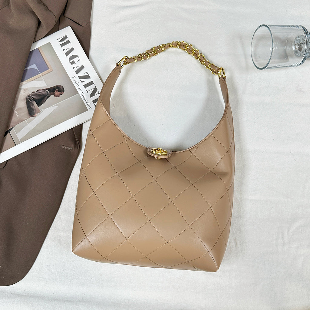 Modern Chic All-Season PU/Artificial Leather/Microfiber Leather Women's Handbags Tote Bags | Color: Khaki | Image 3