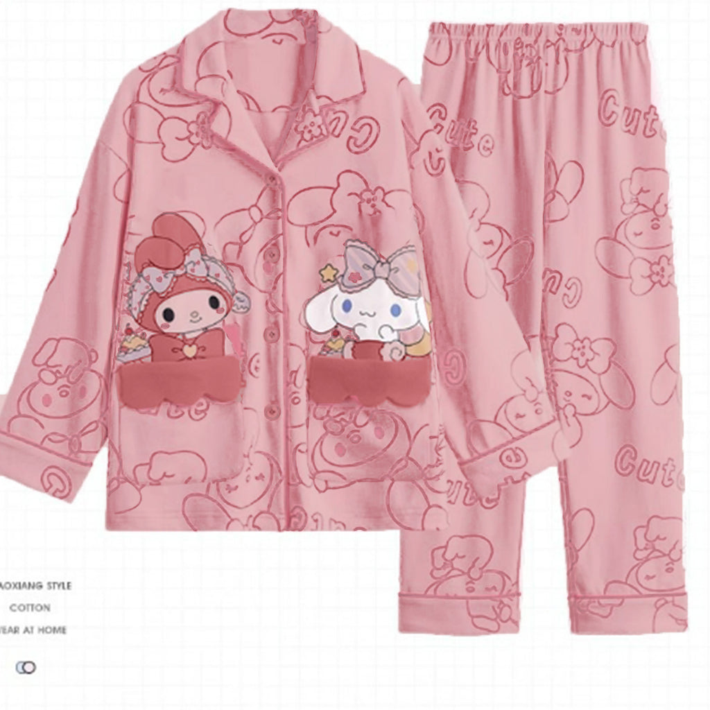 All-Season Sweet & Cute Autumn 2-Piece Girls' Pajama Set, Ages 2-14 | Color: Pink | Image 1