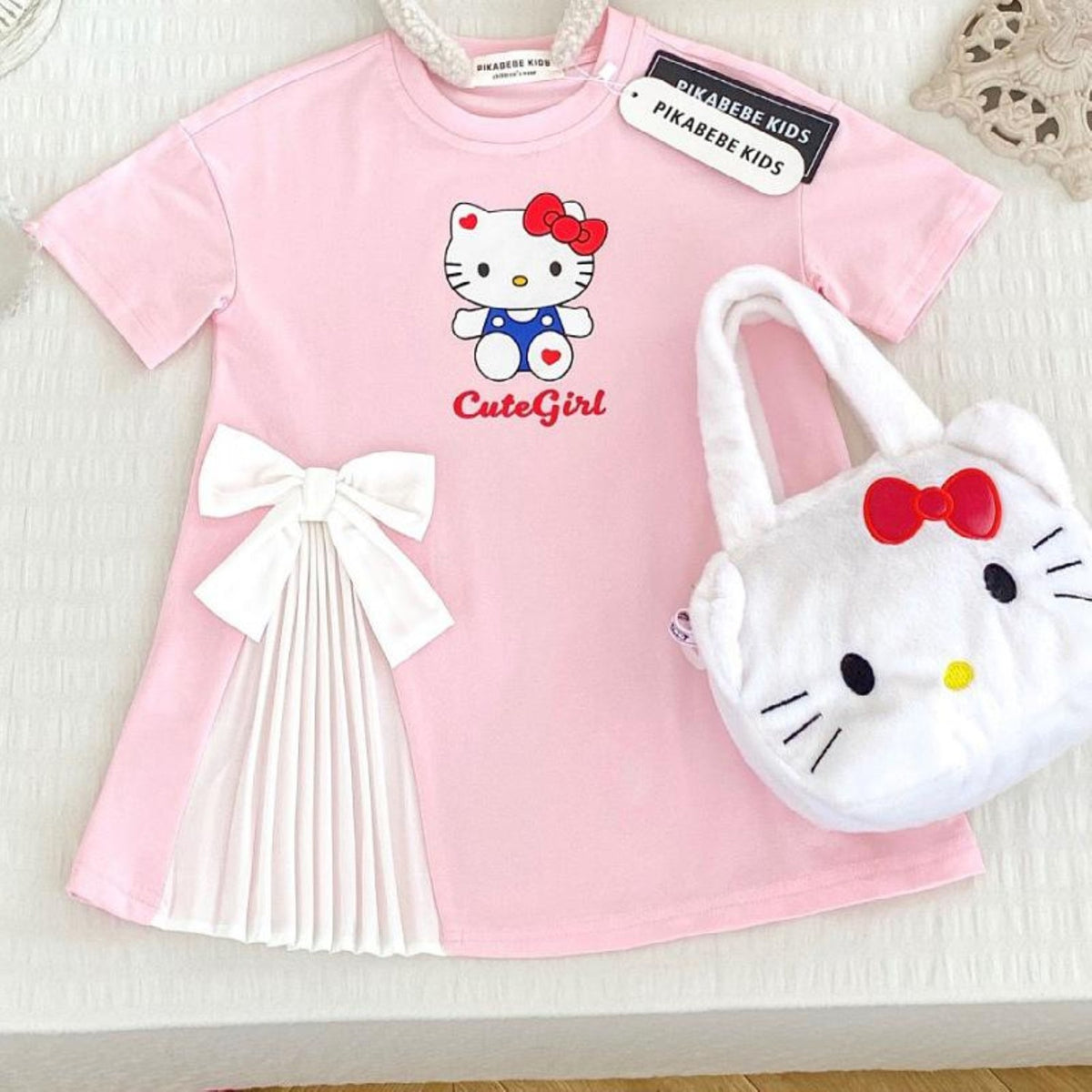 All-Season Sweet & Cute Summer Girls' Tee Dress, Ages 2-9 | Color: Pink | Image 1