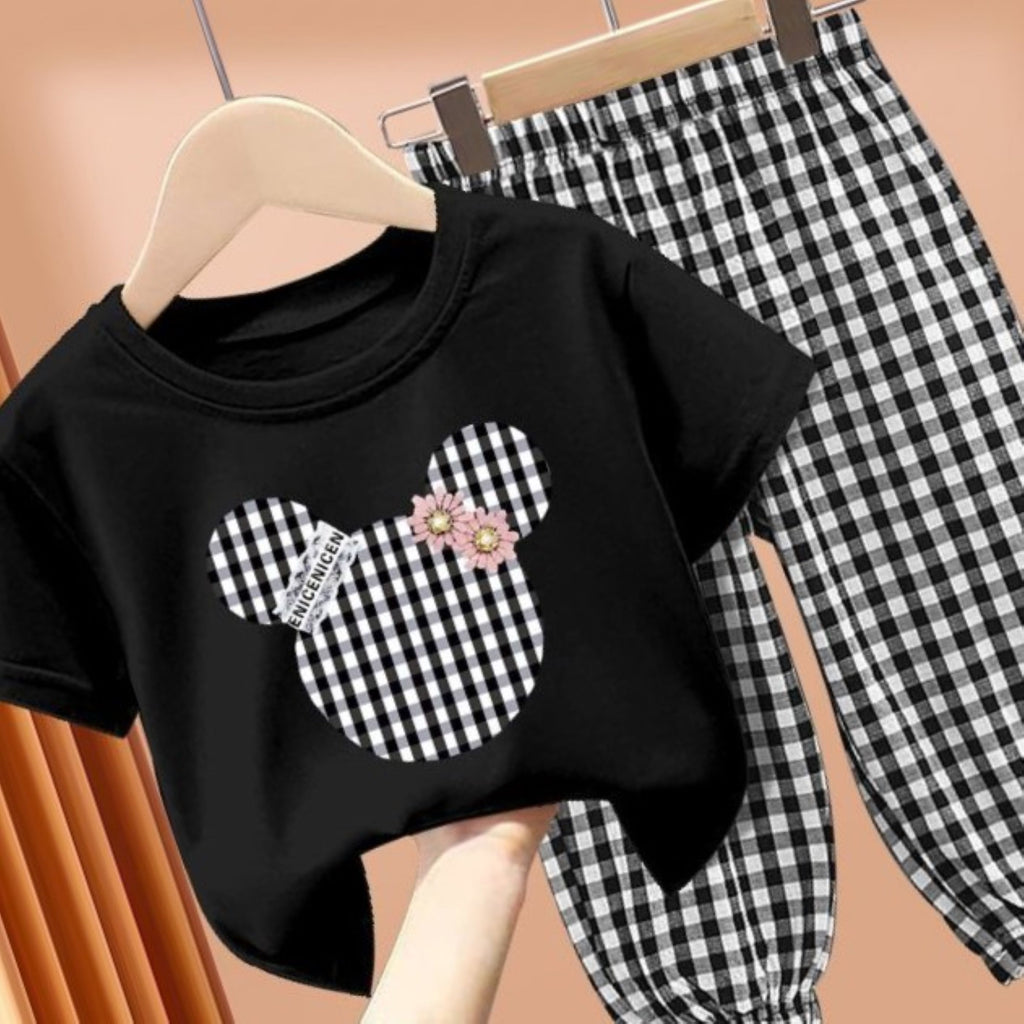 Modern Chic All-Season Minimalist Summer 2-Piece Unisex Kids' Pants Suit, Ages 2-11 | Color: Black | Image 2