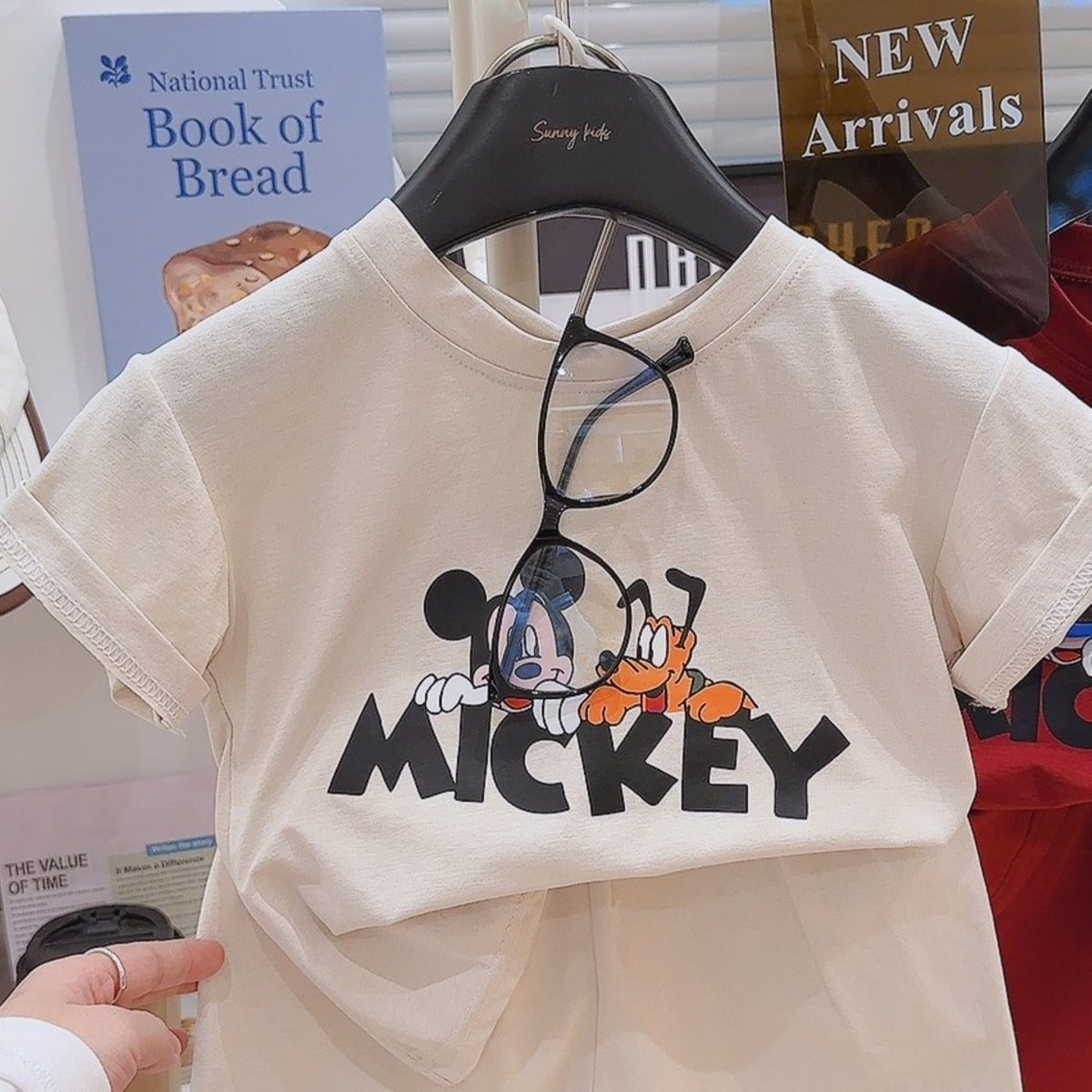 Modern Chic All-Season Minimalist Summer 2-Piece Unisex Kids' Pants Suit, Ages 2-9 | Color: Beige | Image 2