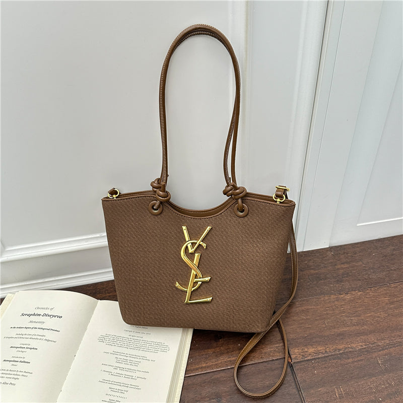Modern Chic All-Season PU/Artificial Leather/Microfiber Leather Women's Handbags Tote Bags | Color: Coffee | Image 1