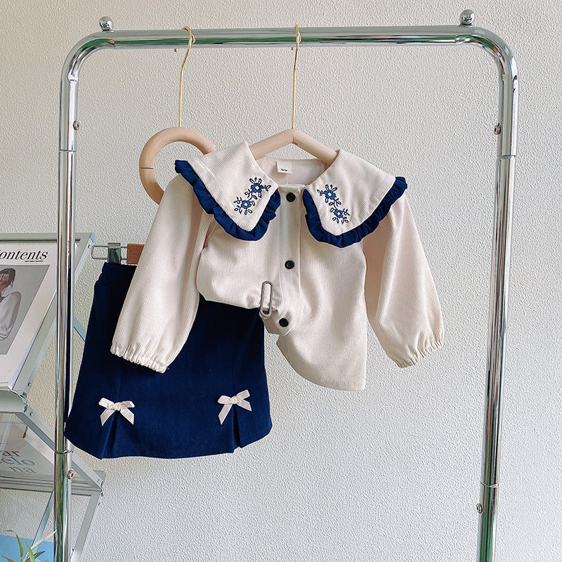 Trendy Autumn 2-Piece Girls' Dress Suit, Ages 2-7 | Color: As the Picture | Image 1