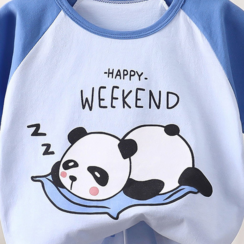 Casual Sporty Summer 2-Piece Unisex Kids' Pajama Set, Ages 2-9 | Color: Style 2 | Image 2
