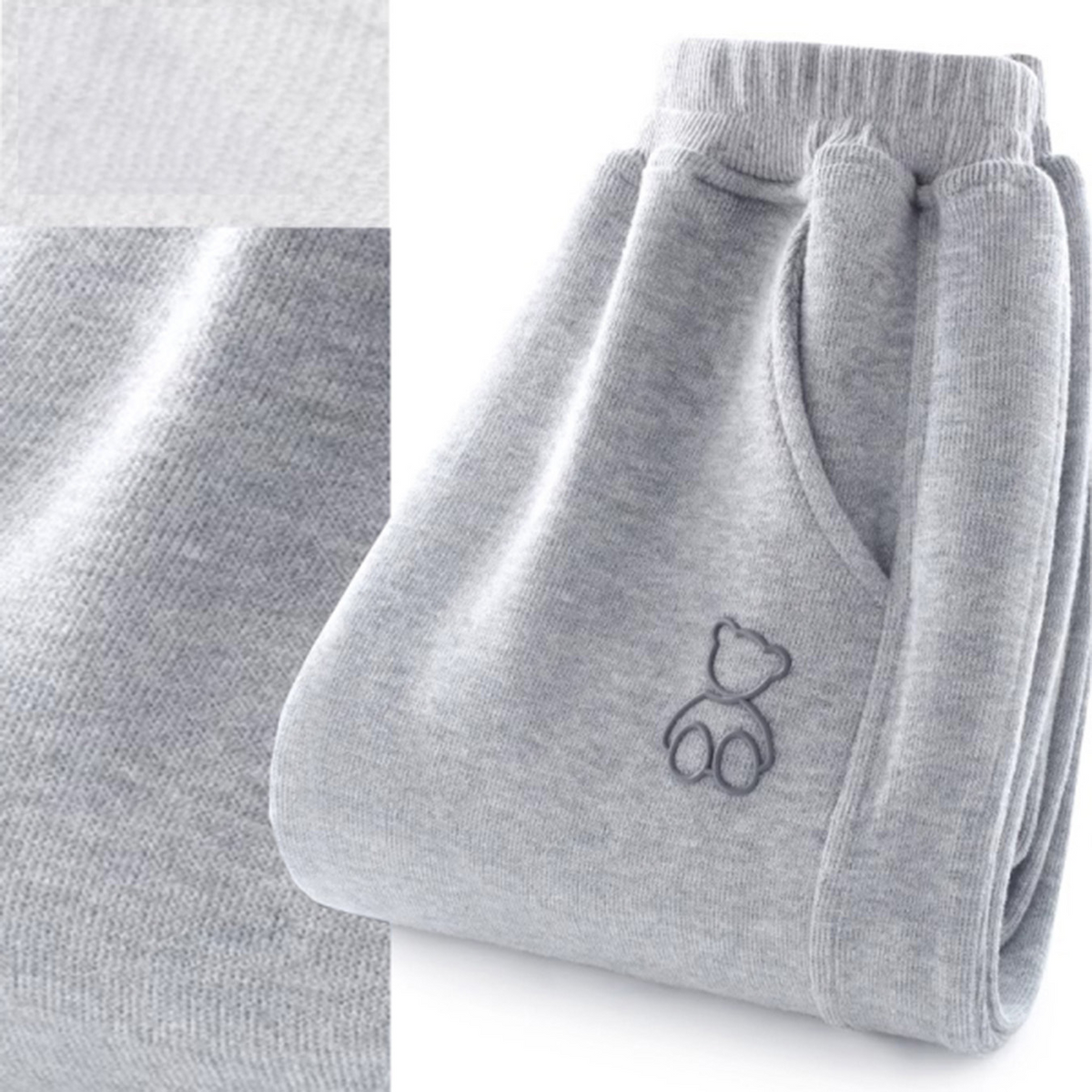 Casual Sporty Autumn Unisex Kids' Casual Pants, Ages 3-13 | Color: Light Grey | Image 2