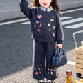 Modern Chic All-Season Casual Sporty Autumn 2-Piece Girls' Pants Suit, Ages 2-9 | Color: As the Picture | Image 1
