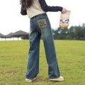 Casual Sporty Autumn Girls' Jeans, Ages 4-14 | Color: Blue | Image 1