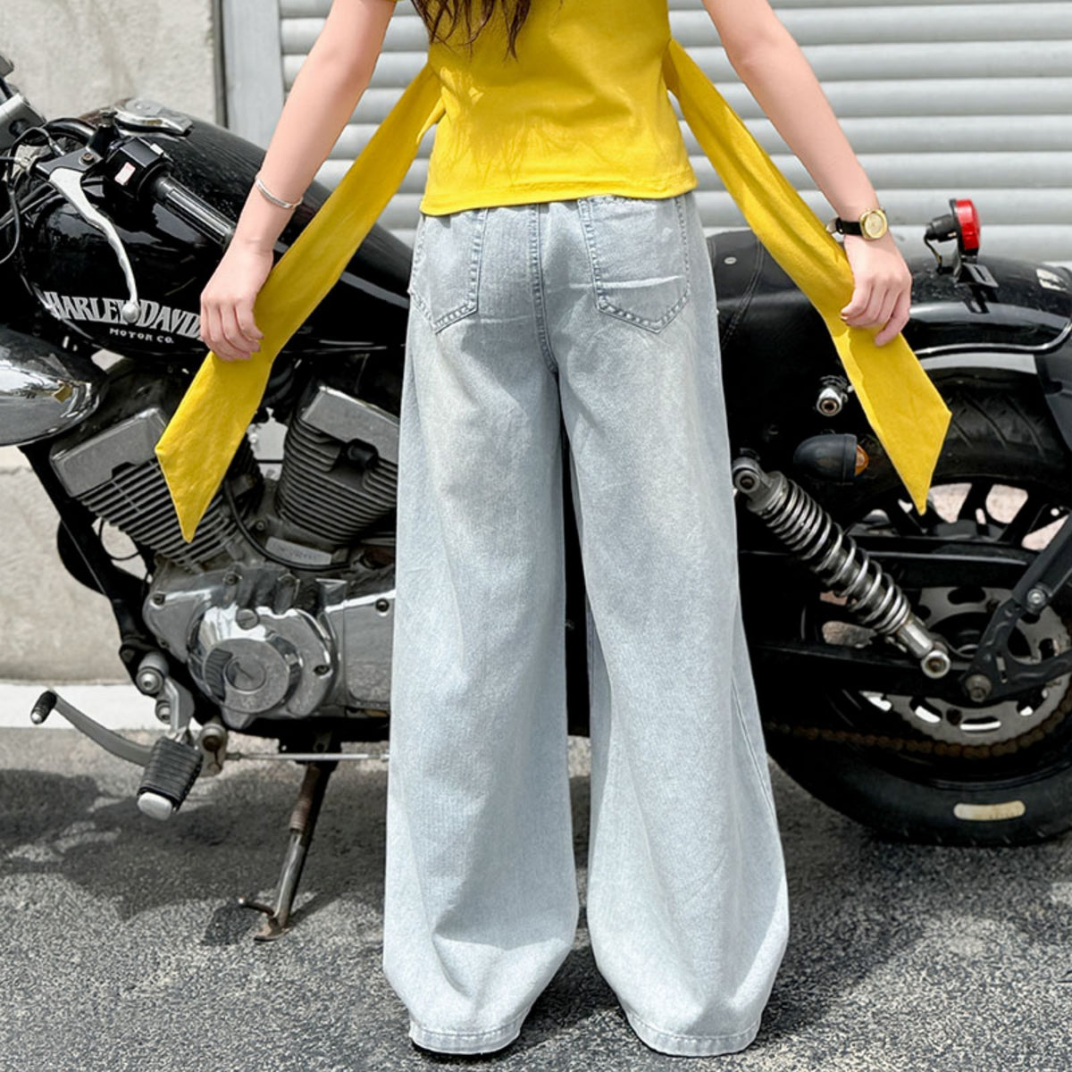 Casual Sporty All-Season Girls' Jeans, Ages 4-14 | Color: As the Picture | Image 2