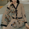 Modern Chic Elegant All-Season 2 Pcs Women 's Long Sleeve Sleep Set | Color: Style 1 | Image 1