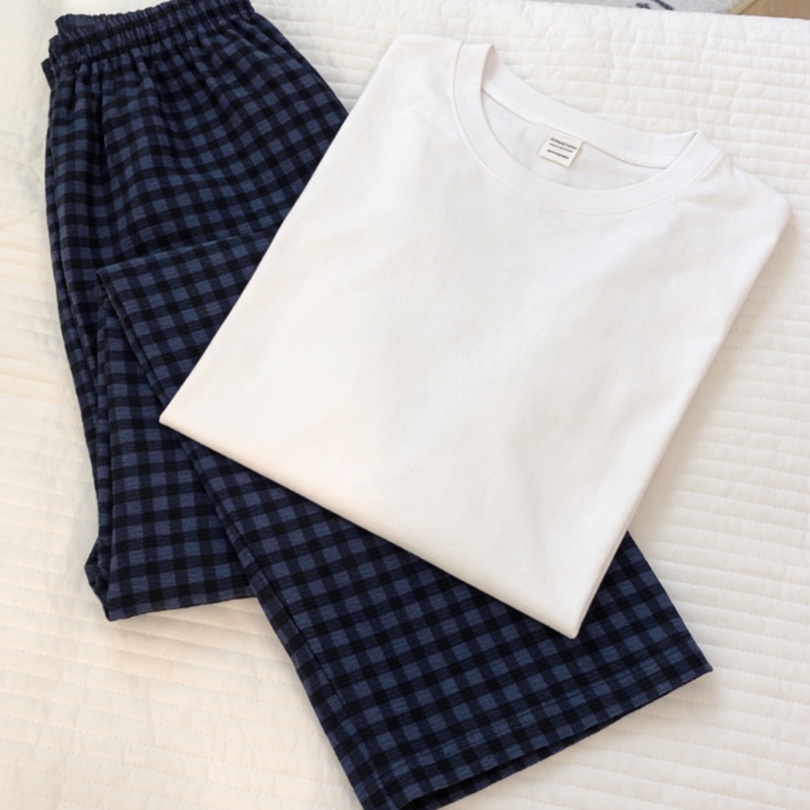 Sweet Feminine Summer 2 Pcs Women 's Short  Sleeve Sleep Set | Color: Style 1 | Image 1