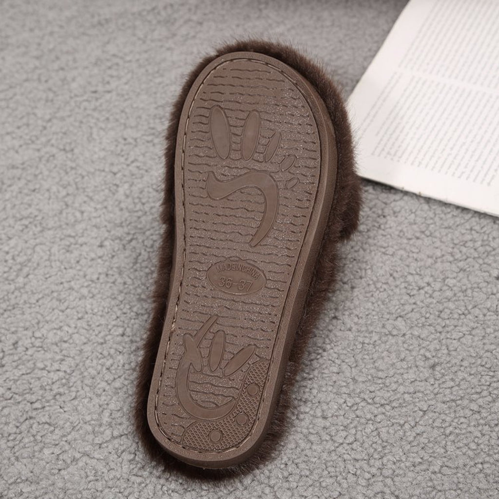 Modern Chic All-Season Cloth / Textile, Others Women's Imitation Fur Slippers | Color: Khaki | Image 2
