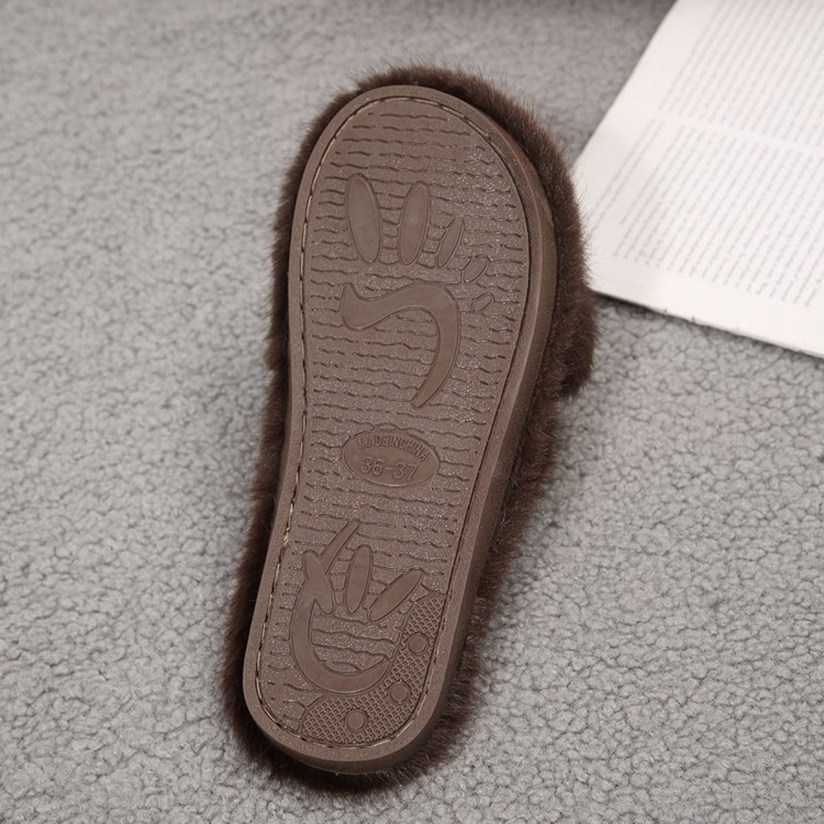 Modern Chic All-Season Cloth / Textile, Others Women's Imitation Fur Slippers | Color: Khaki | Image 2