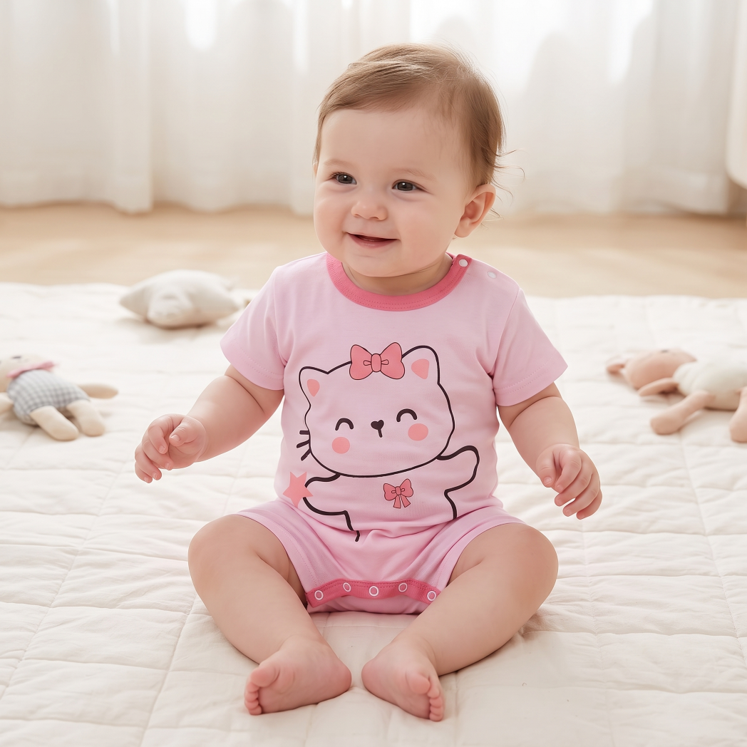 Minimalist Summer Unisex Baby Jumpsuit, Ages 1-24 Months | Color: Style 1 | Image 3