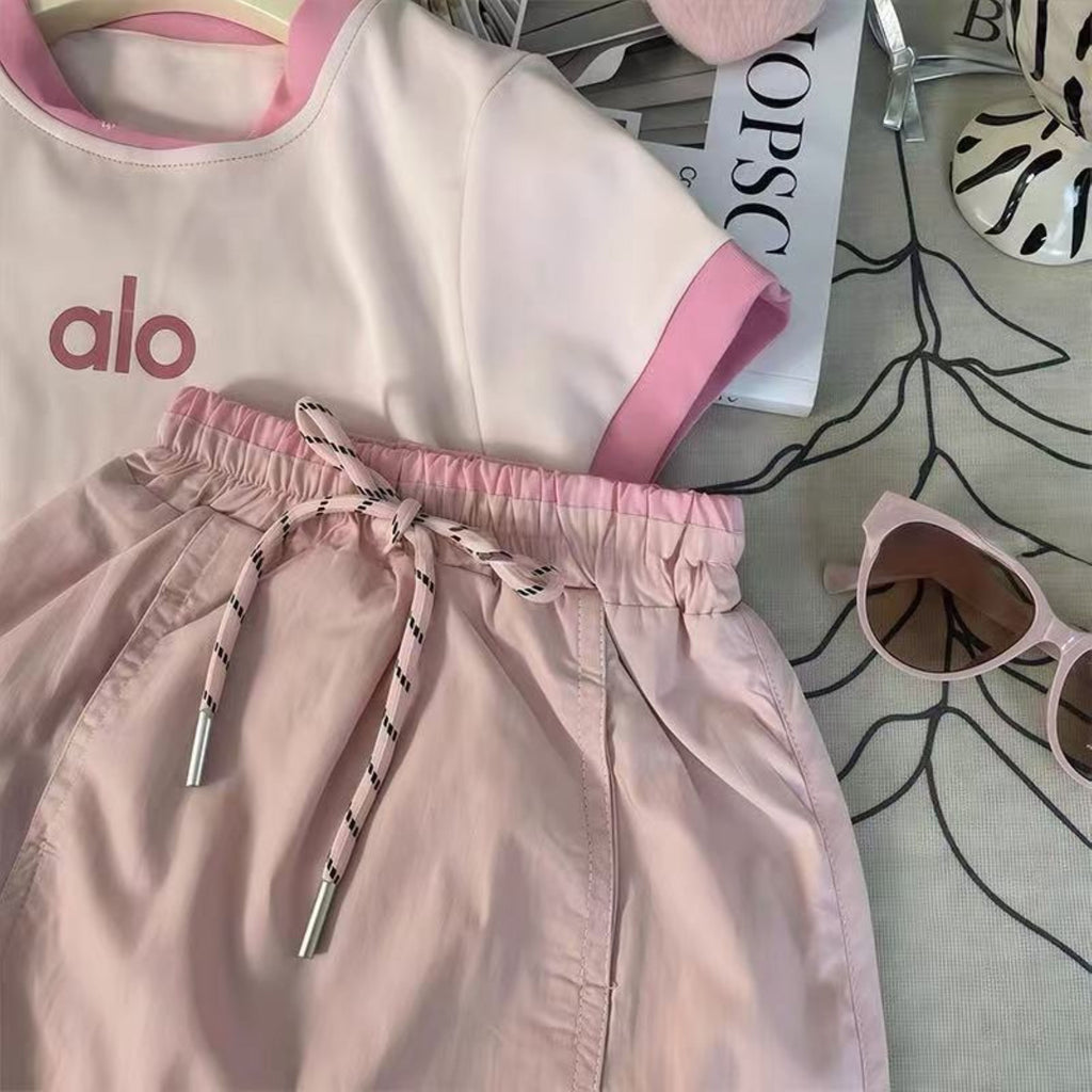 Modern Chic All-Season Casual Sporty Summer 2-Piece Girls' Dress Suit, Ages 2-9 | Color: Pink | Image 2