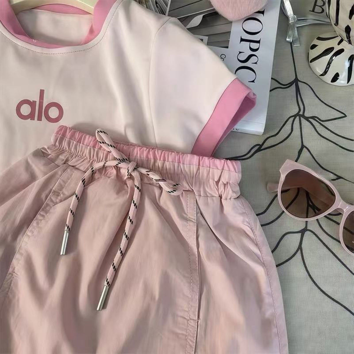 Modern Chic All-Season Casual Sporty Summer 2-Piece Girls' Dress Suit, Ages 2-9 | Color: Pink | Image 2