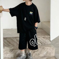 Minimalist Summer 2-Piece Boys' Pants Suit, Ages 4-14 | Color: Black | Image 1