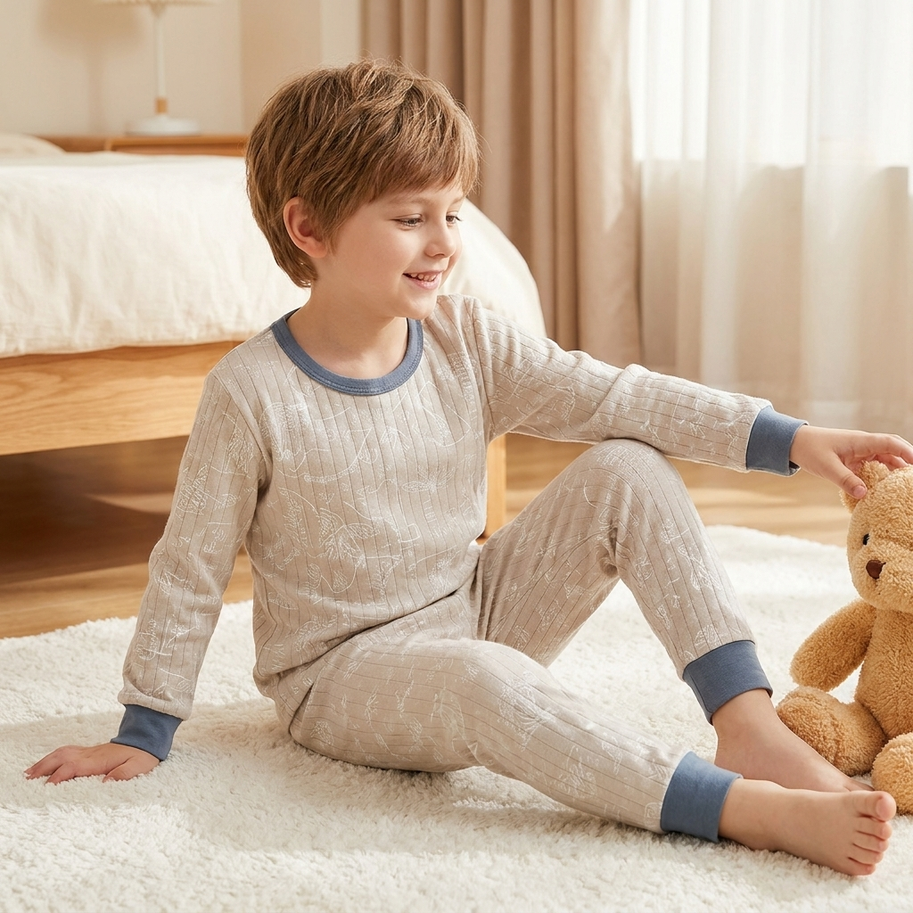 Casual Sporty Spring 2-Piece Unisex Kids' Pajama Set, Ages 2-9 | Color: Style 5 | Image 2