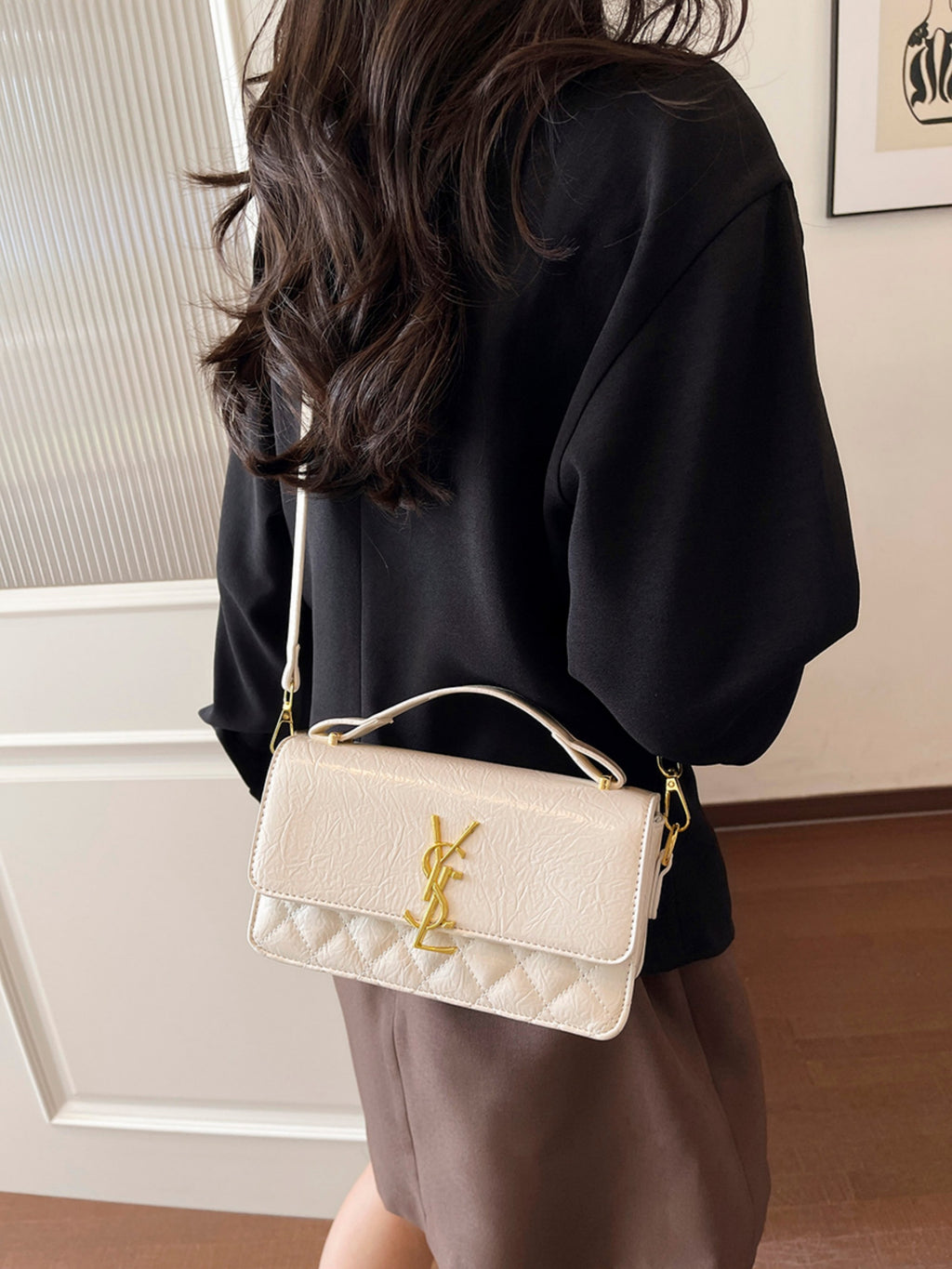 Modern Chic All-Season PU/Artificial Leather/Microfiber Leather Women's Crossbody Bags Box Bags | Color: White | Image 3