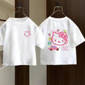 Modern Chic All-Season Minimalist Summer Girls' T-Shirt, Ages 3-13 | Color: White | Image 1