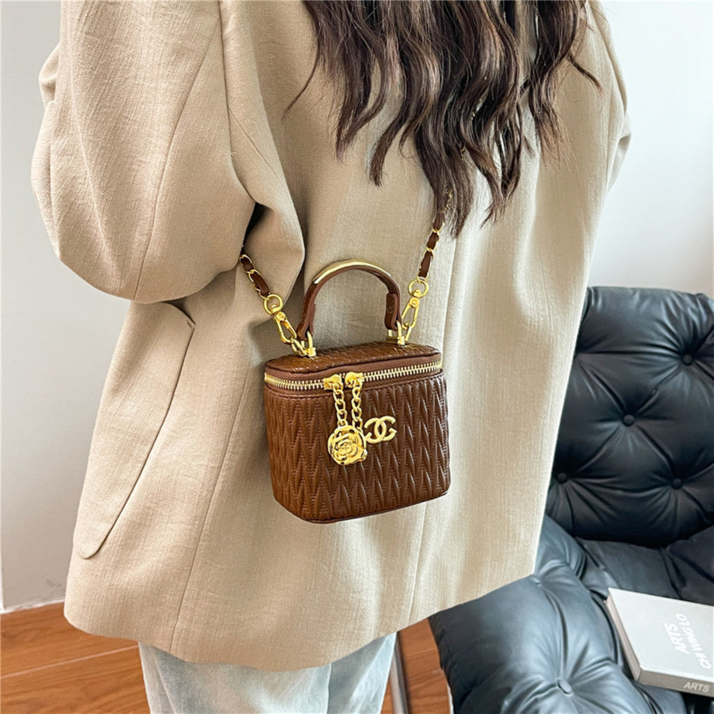 Modern Chic All-Season PU/Artificial Leather/Microfiber Leather Women's Handbags Box Bags | Color: Coffee | Image 2
