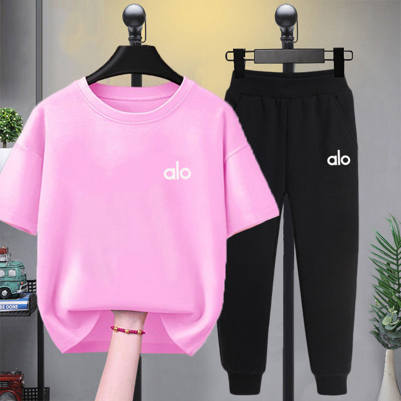 Modern Chic All-Season Minimalist Summer 2-Piece Boys' Pants Suit, Ages 4-14 | Color: Pink | Image 1